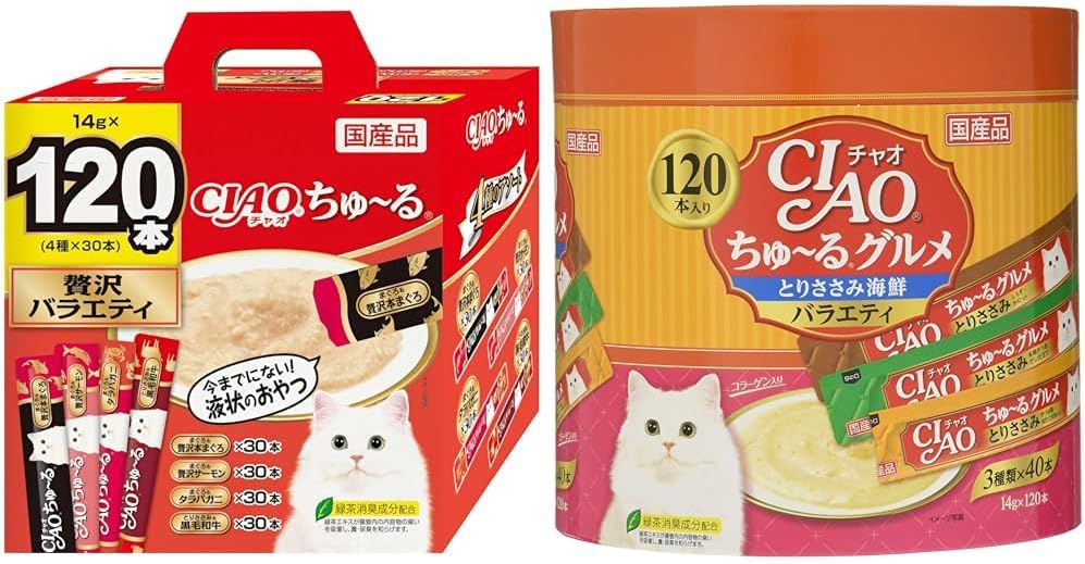 4箱(480本) いなば チャオちゅーるグルメ かつお海鮮バラエティ おやつ